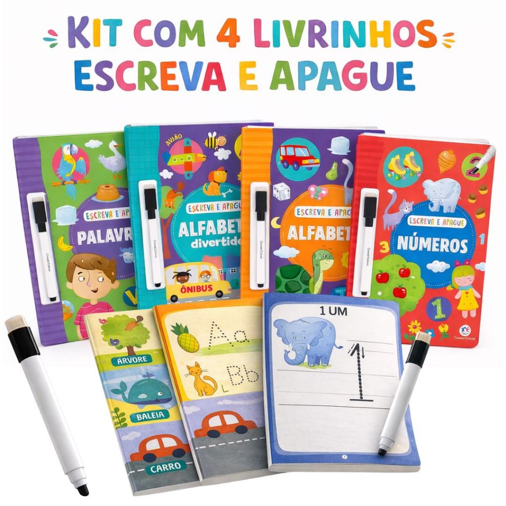 Kit Livro de Alfabetização Infantil Atividades Aprender A Ler E ...