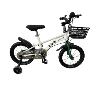 Bicicleta Infantil Aro 14 Branco com Verde Infiniti Kids em Oferta na Shopee