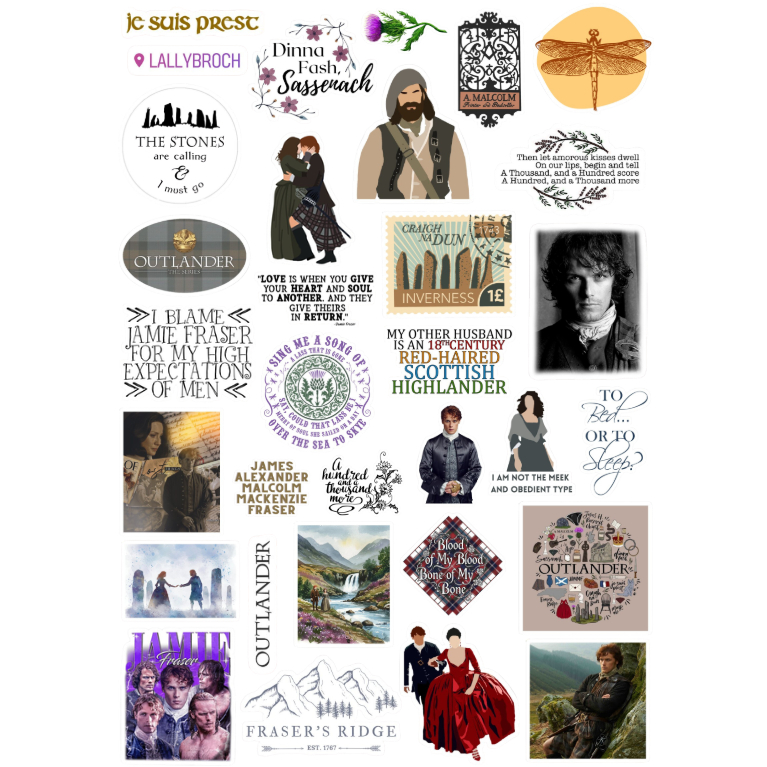 Cartela de Adesivos Stickers Outlander | Shopee Brasil