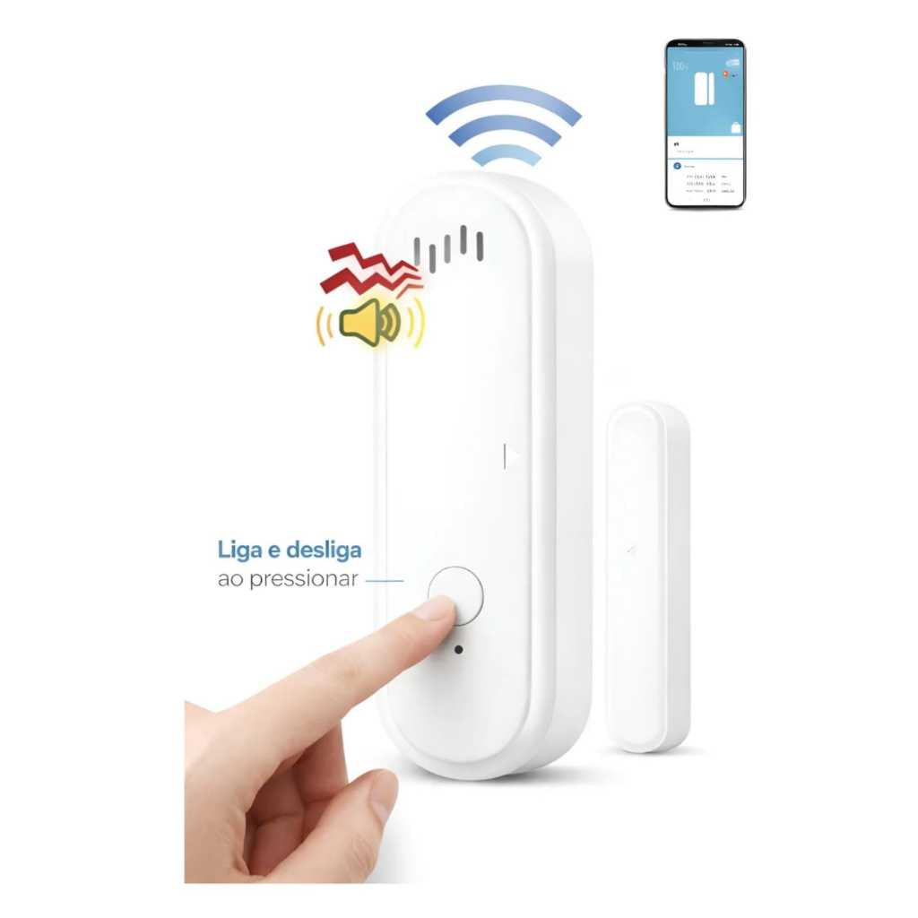 Alarme com Sensor de Porta ou Janela 80 dcb com Controle de Botão e Wi ...