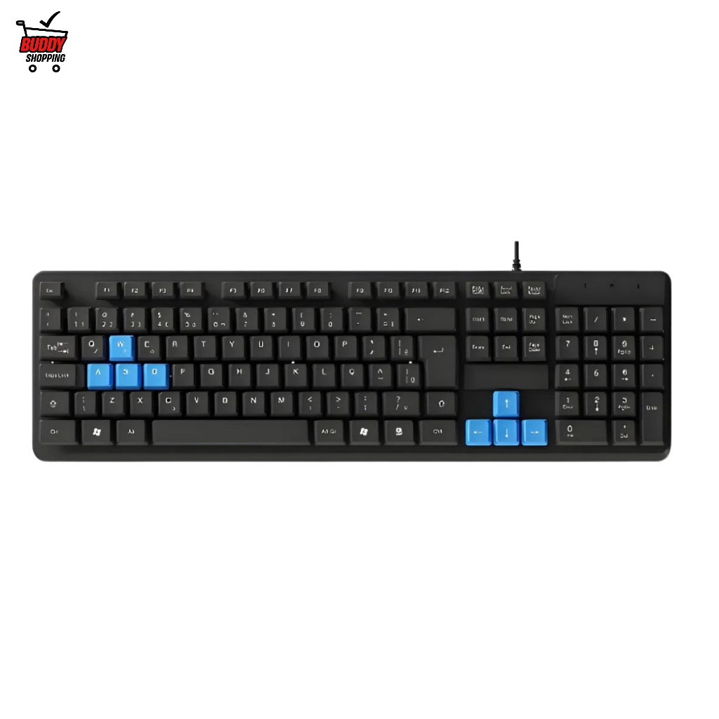 Teclado Gamer USB ATE-E2002 Layout ABNT2 Teclas Azuis para PC Gamer e ...