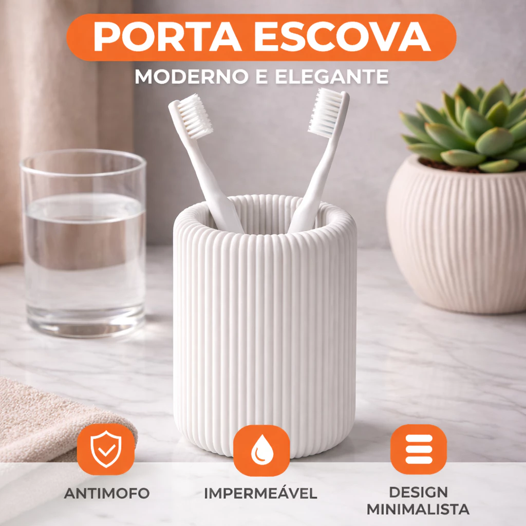 Porta Escova de Dente Moderno Antimofo Impermeável Organizador de Banheiro