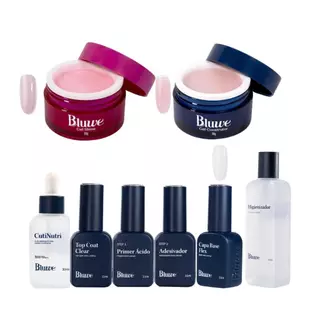 Kit Completo Bluwe Higienizador Preparadores, Capa Base, Top Coat, Cutinutri, Gel Construtor e Shine em Oferta na Shopee