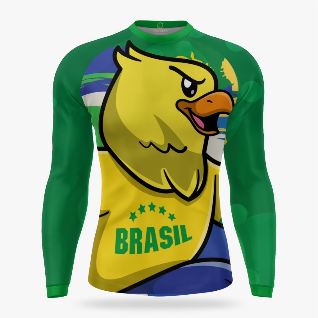 Camisa Brasil Futebol Camiseta Personalizada Manga Longa Copa Mascote em Oferta na Shopee