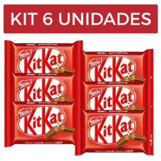 Kit Kat Nestlé Kit 6 Unidades Chocolate Ao Leite 41,5g em Oferta na Shopee