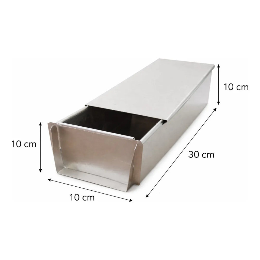 Forma Retangular Para Montagem de bolo 30x10x10 com Frente Removivel e ...