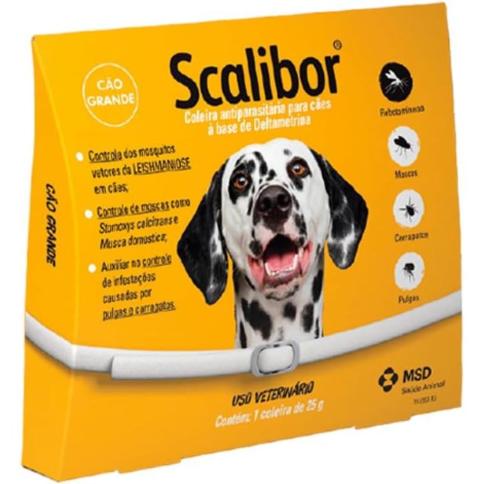 Coleria Scalibor 65cm Original MSD Cães Grandes Antiparasitária ...