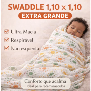 Cueiro Bebê Algodão Bambu Soft Swaddle 110x110cm Manta Extra Macia Enxoval Maternidade Premium Luxo em Oferta na Shopee