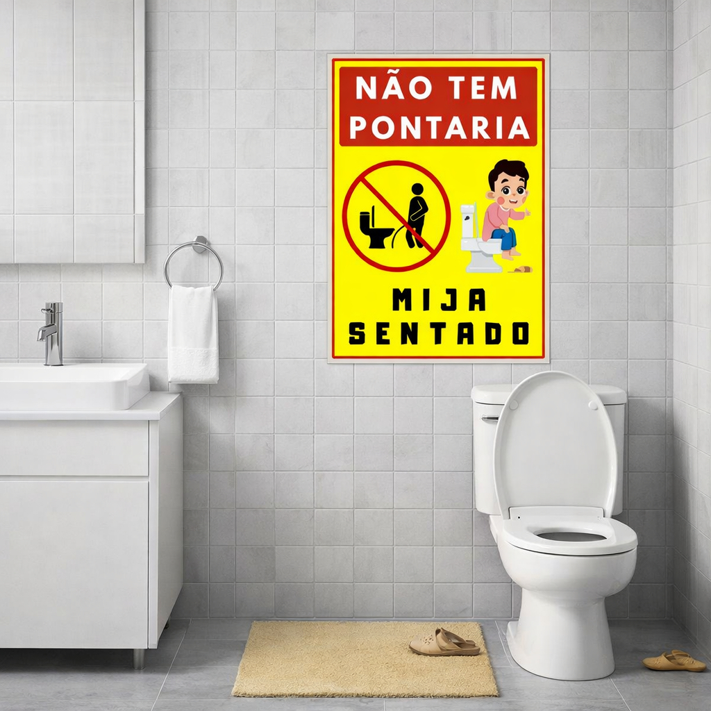Placa de Aviso Por Favor Nao Urinar Mijar No Chao Do Banheiro | Shopee ...