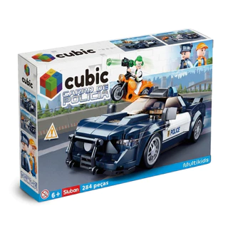 Blocos de Montar Carro de Policia 284 Peças Multikids - BR1460 em Oferta na Shopee