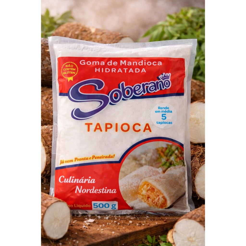 Goma de Mandioca Hidratada Tapioca 500G/1KG Soberano | Shopee Brasil