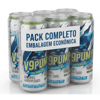 V9 Pump Drink Bebida Pré-Treino (Pack 6 Latas de 269ml ) Shark Pro