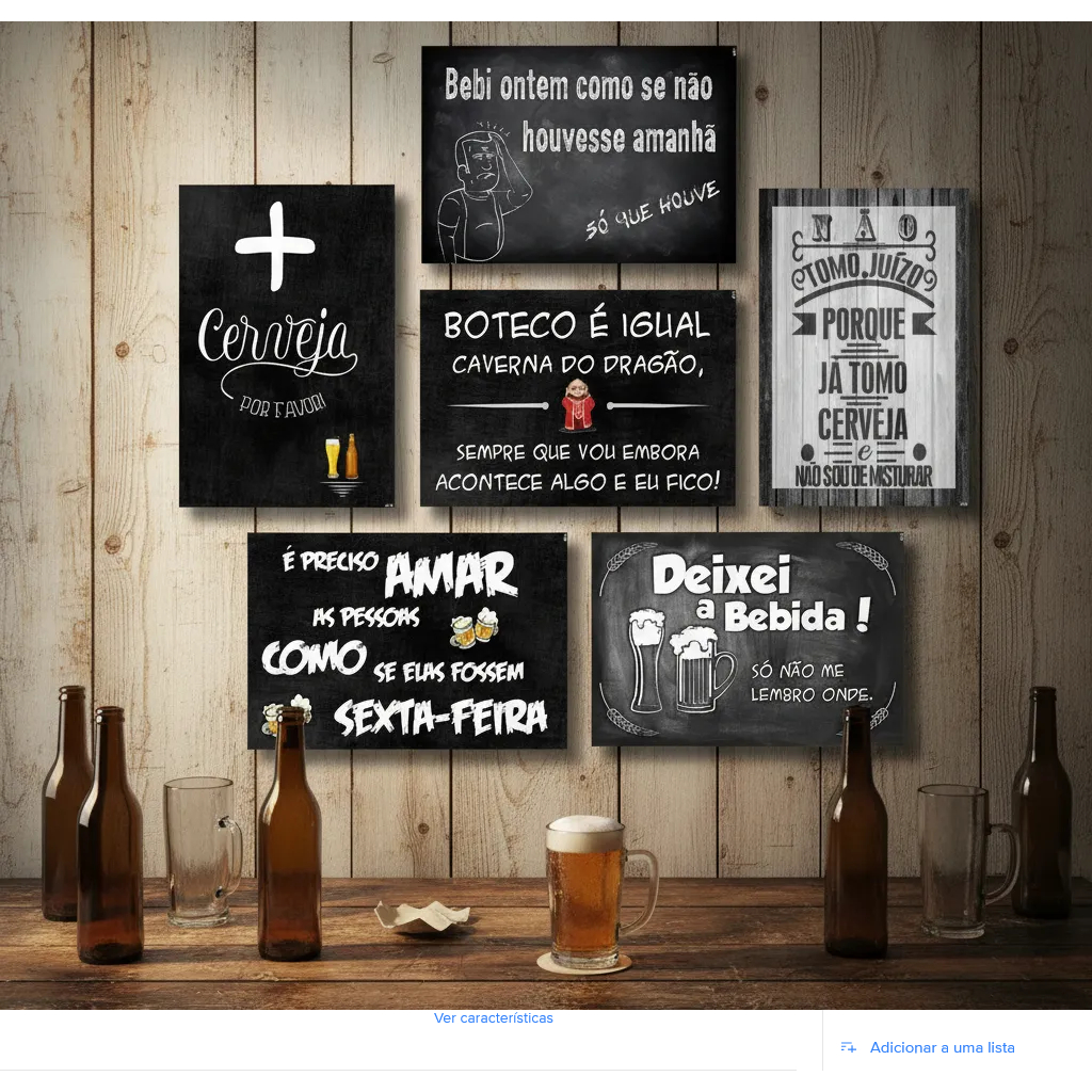 Kit Com 6 Placas Decorativas Frases Engraçadas De Boteco Bar | Shopee ...