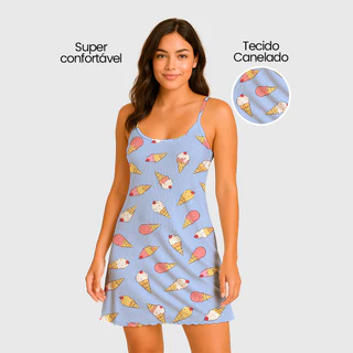 Camisola Pijama Feminino Estampada Tecido em Suede Canelado - P, M, G, GG em Oferta na Shopee