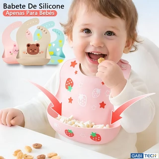 Babador Bandana Impermeável De Silicone Para Alimentação Bebê Com Pega Migalhas Ajustável Resistente em Oferta na Shopee