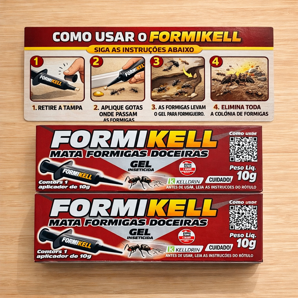 Kit Formikell Gel 10g Kill Formigas Inseticida Kelldrin Rápido e Eficaz ...