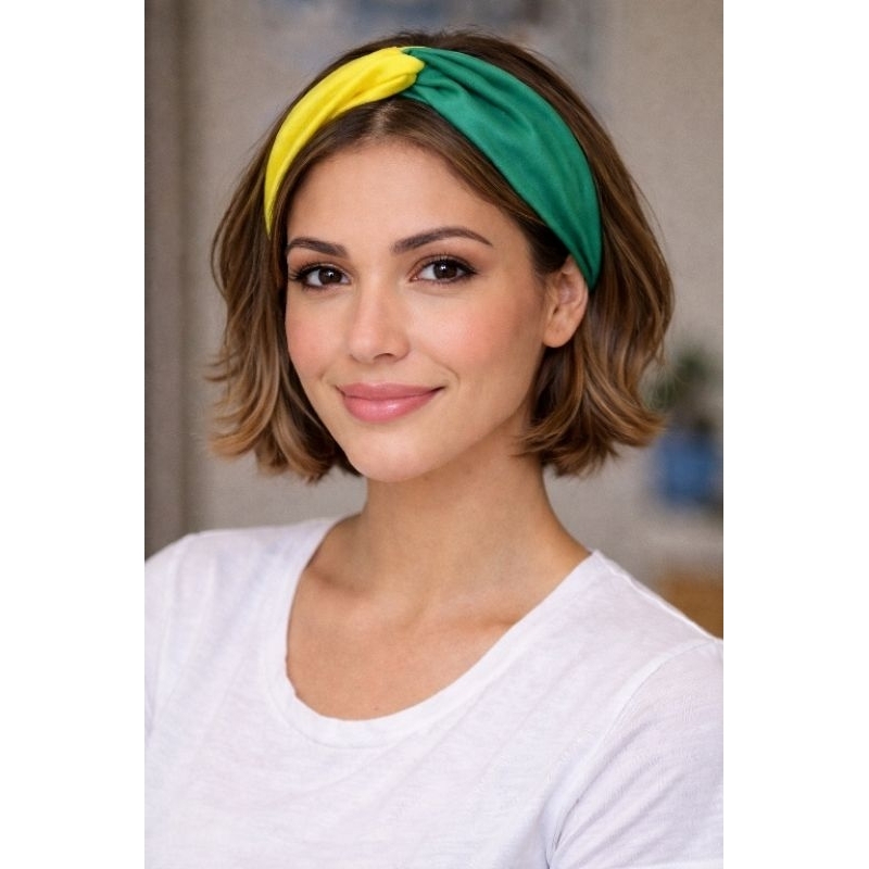 kit com 2 faixas de cabelo verde e amarelo brasil copa do mundo em Oferta na Shopee