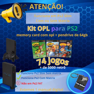 Kit Opl 64gb para ps2 com mais de 6000 jogos (74 de ps2 + de 6000 nos emuladores) leiam a descrição