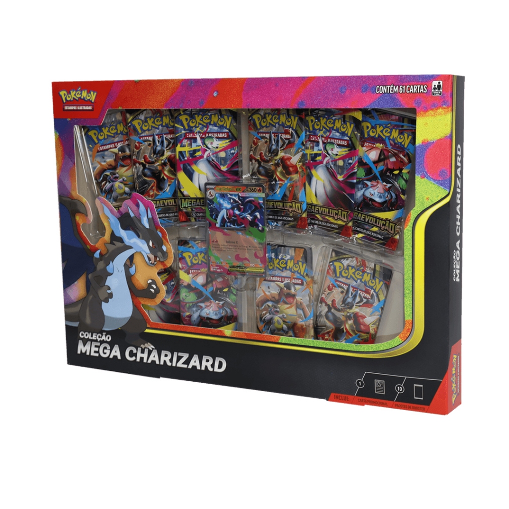 ポケカBOX&psa10セット Box Mega Charizard X com 61 Cartas Originais Copag 10 Pacotes