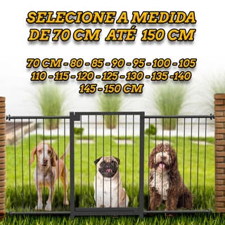 Kit Portão Pet Bebê Corredor Medidas 70 CM 80 CM 90 CM 95 CM 1 Metro até 150 CM Grade Cachorro Preto em Oferta na Shopee