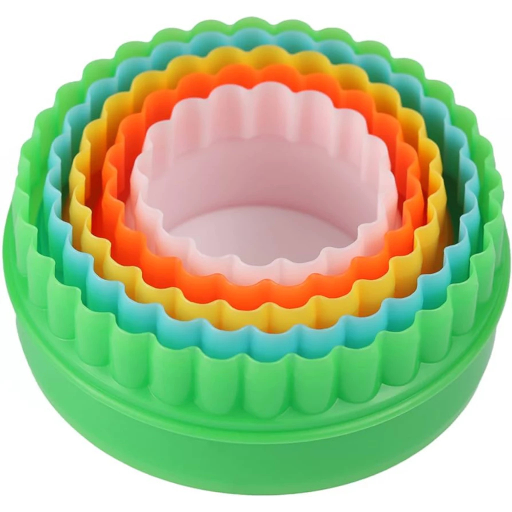 Kit 5x Cortador Em Plastico Redondo Pasta Americana E Biscui