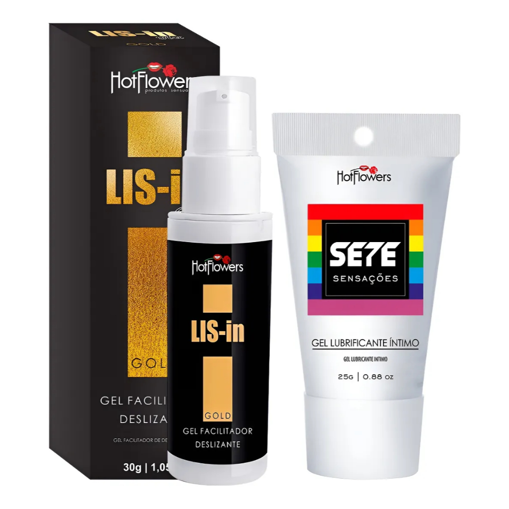 Kit Lis-In + Sete Sensações Lubrificantes Hotflowers | Shopee Brasil