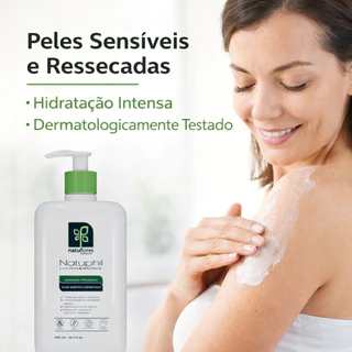Loção Hidratante Natuphil 500ml Natuflores Peles Sensíveis Ressecadas Hipoalergênico Vegano Hidratação Intensa Corporal