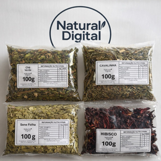 Kit Desincha Hibisco, Cavalinha, Sene e Chá Verde - 400 gramas (100 gramas de cada)