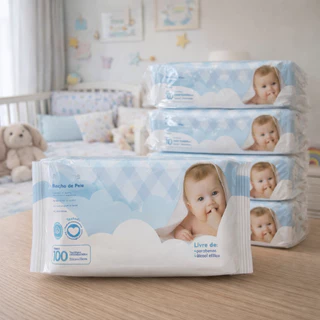 Kit 07 Pacotes Toalhas Umedecidas GIO BABY - 100 Folhas 19x13 cm - SEM TAMPA FLIP TOP - 98% Água em Oferta na Shopee