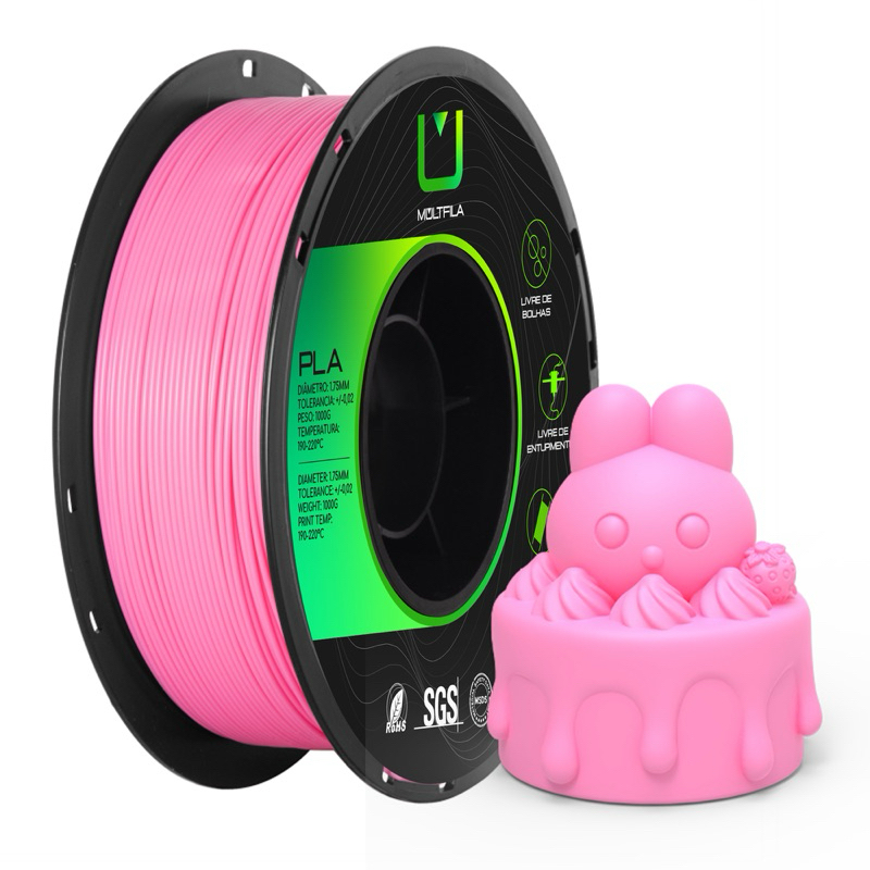 Filamento MultFila Impressora 3D PLA Rosa 1kg 1.75mm Premium | Shopee ...