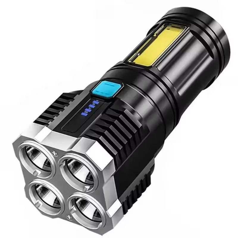Lanterna Led De Alta Potencia Recarregável Com 4 Leds | Envio Imediato ...
