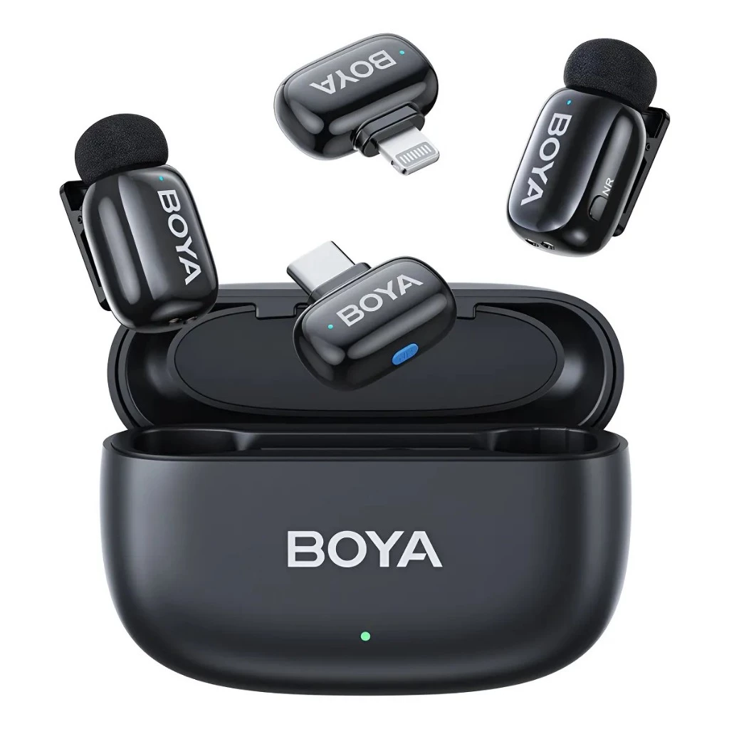Microfone Sem Fio Boya Mini-12 Lapela Android/ios Preto