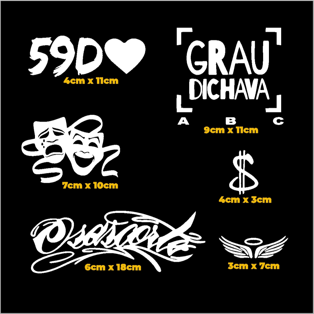 Adesivos Original GRAU DICHAVA, 59D, CHORA AGORA RIR DEPOIS