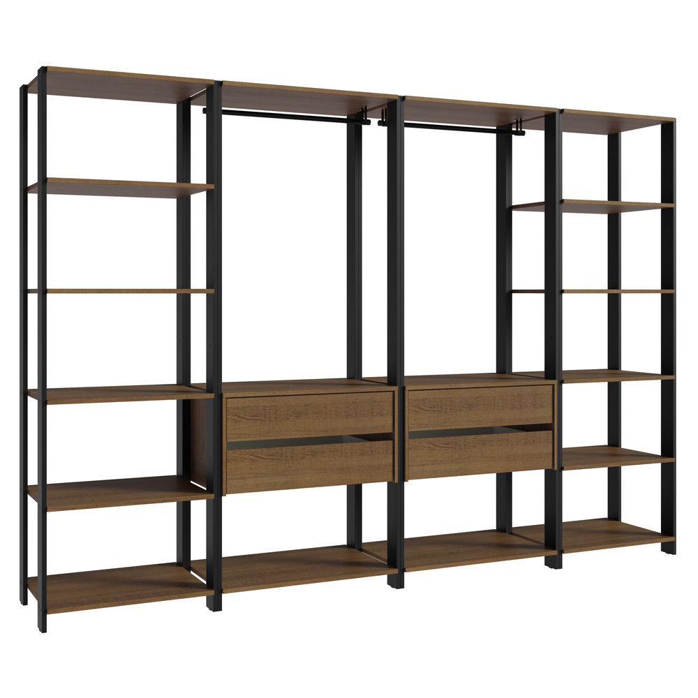 Guarda-Roupa Closet Modulado Valencia Madesa 258cm 4 Gavetas