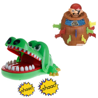 Brinquedos Jogo Crocodilo Jacaré  Morde Dedo e Pula Pirata Barril em Oferta na Shopee