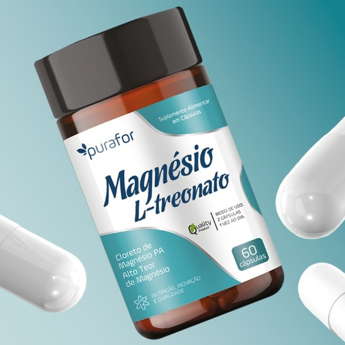 Magnésio L-Treonato Purafor 60 Cápsulas 1000mg | Shopee Brasil