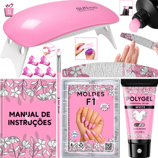 kit polygel Completo Alongamento Unhas Cabine Unha Gel Molde F1 Poligel em Oferta na Shopee