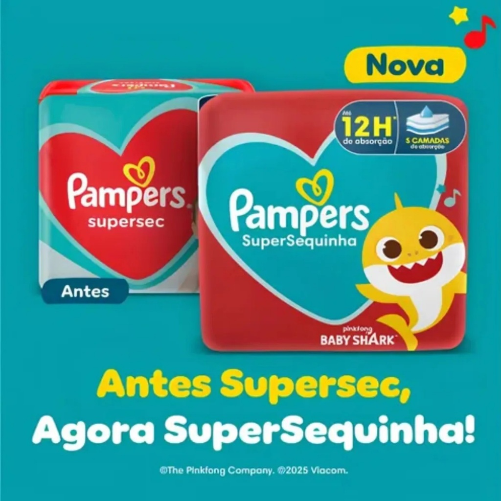 Kit 2pctes Fralda Pampers SuperSequinha XG 32un - Total 64