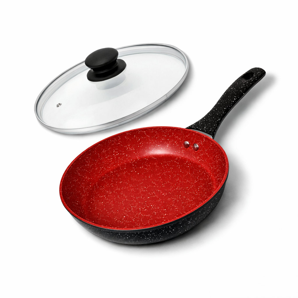Frigideira 18 Cerâmica Antiaderente Com Tampa De Vidro Fogão Cooktop ...