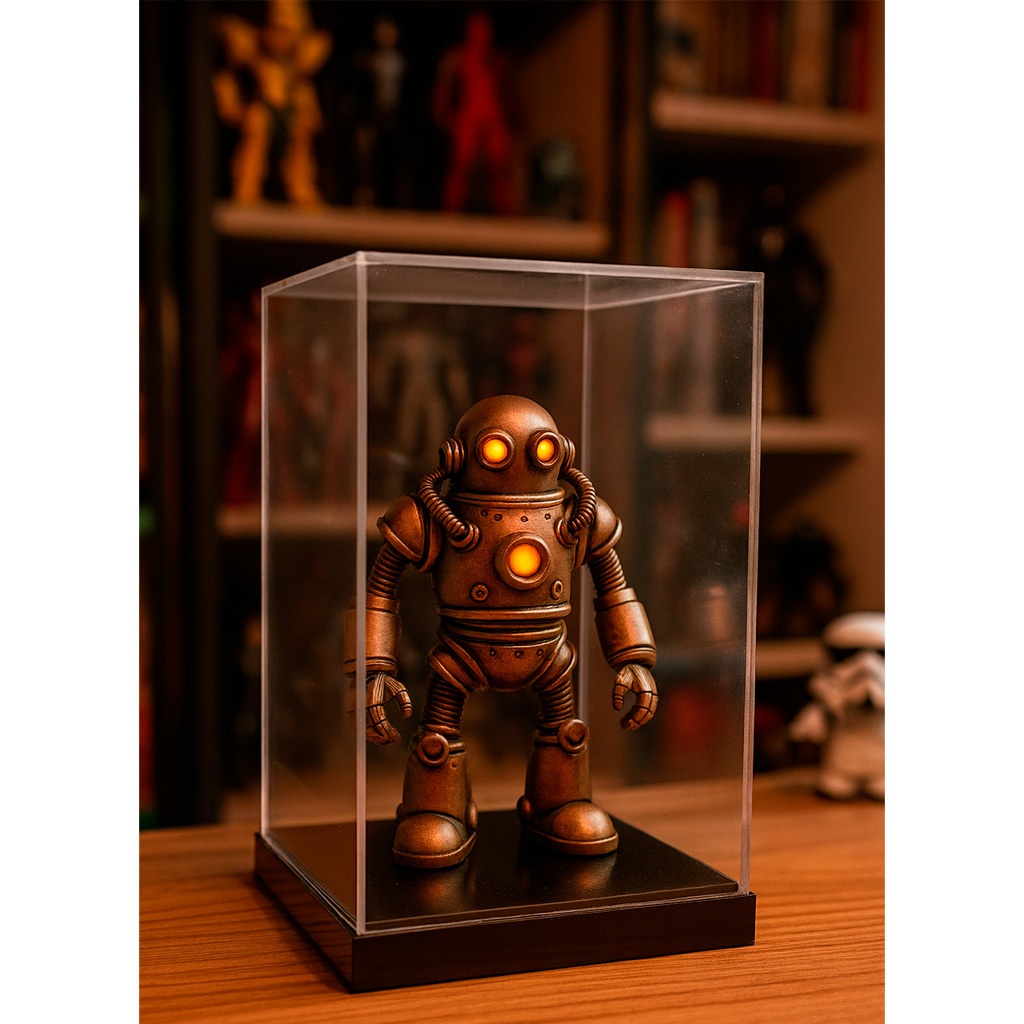 EXPOSITOR CAIXA ACRÍLICO COLECIONADOR MINIATURAS BONECOS 15X