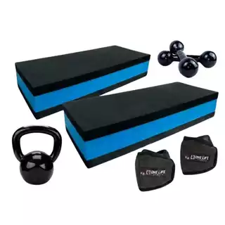 Kit Atividade Física | 2 Step + Halter 2kg + Caneleira 3kg Kettlebell 4kg | One Life Sports® em Oferta na Shopee