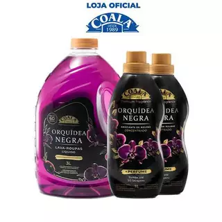 Kit Coala Laundry 1 Lava Roupas 3L + 2 Amaciante - Orquídea Negra em Oferta na Shopee