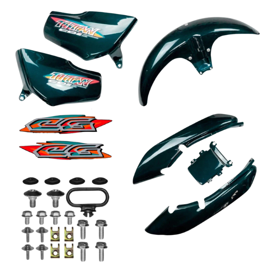 Kit Carenagem Cg Titan 125 Azul 95 96 97 98 99 + Adesivos