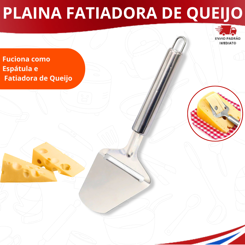 Fatiador E Cortador De Queijo Aço Inox Espátula Plaina Práti