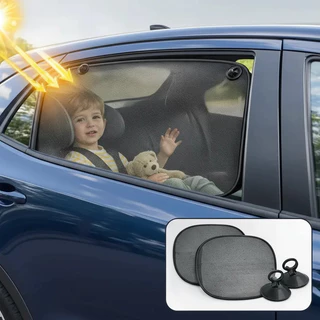 Kit Com 2 Protetor Solar de Tela Dobrável Para Vidro Lateral de carro com Ventosa 44x37 Anti-Uv em Oferta na Shopee