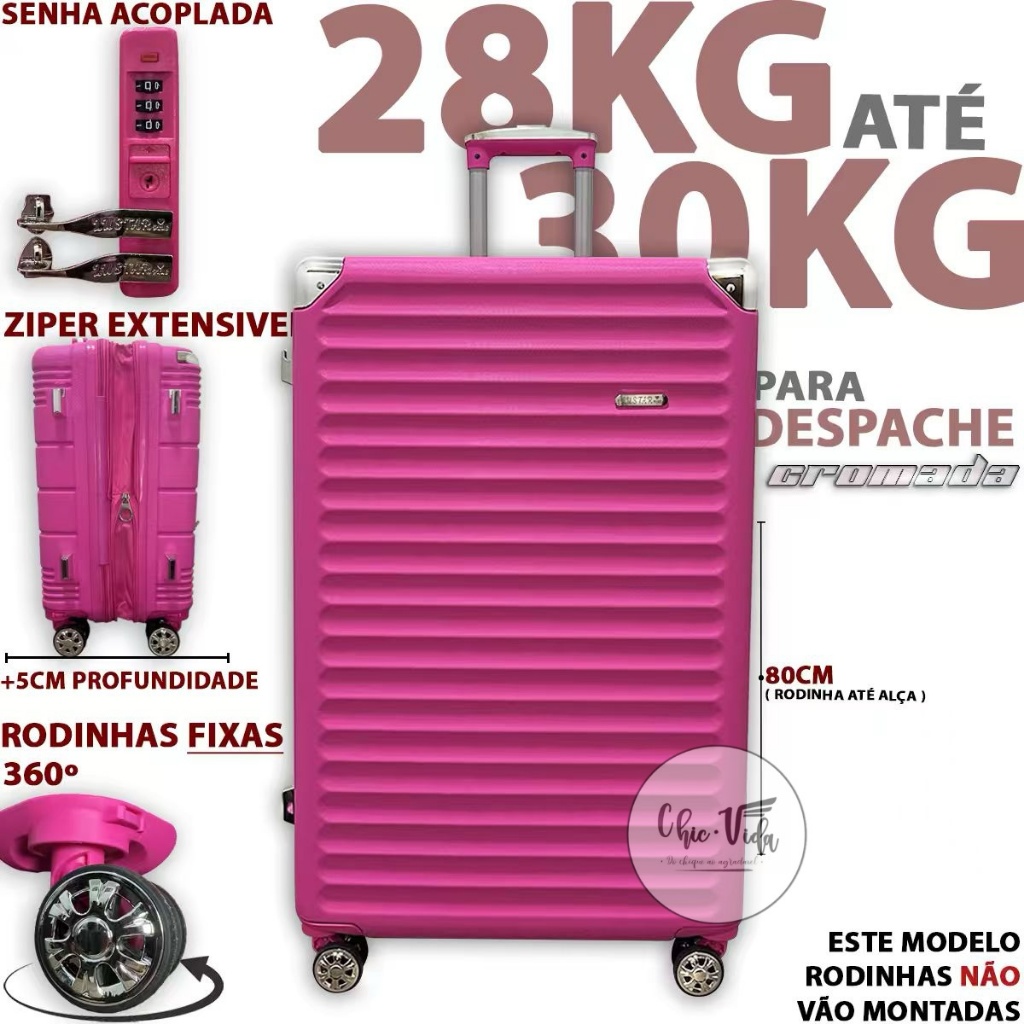 porto AirPlie DELUXE ピンク Mala De Viagem Despacho23KG Pink Roda Dupla Mala Despachada Duplo