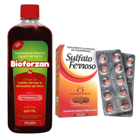 Bioforzan 400ml + Sulfato Ferroso 60 Cápsulas - Ferro Anemia | Shopee ...