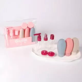 Conjunto Portátil de Viagem P/Cosméticos e Higiene–Frascos Potes e Bolsa Organizadora em Oferta na Shopee