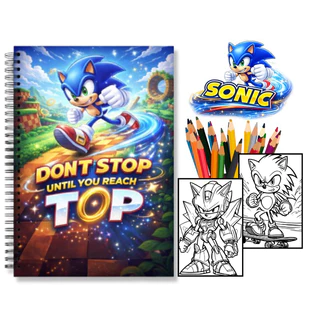 Caderno de Colorir Sonic Infantil | 50 Desenhos A4/A5 | Alta Qualidade | Presente Criativo para Crianças em Oferta na Shopee