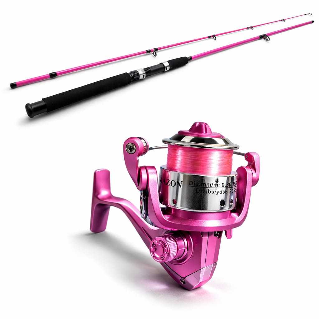 Kit Pesca Rosa Lamazon Vara Mocinno Maciça 1,80m + Molinete Priotelus ...